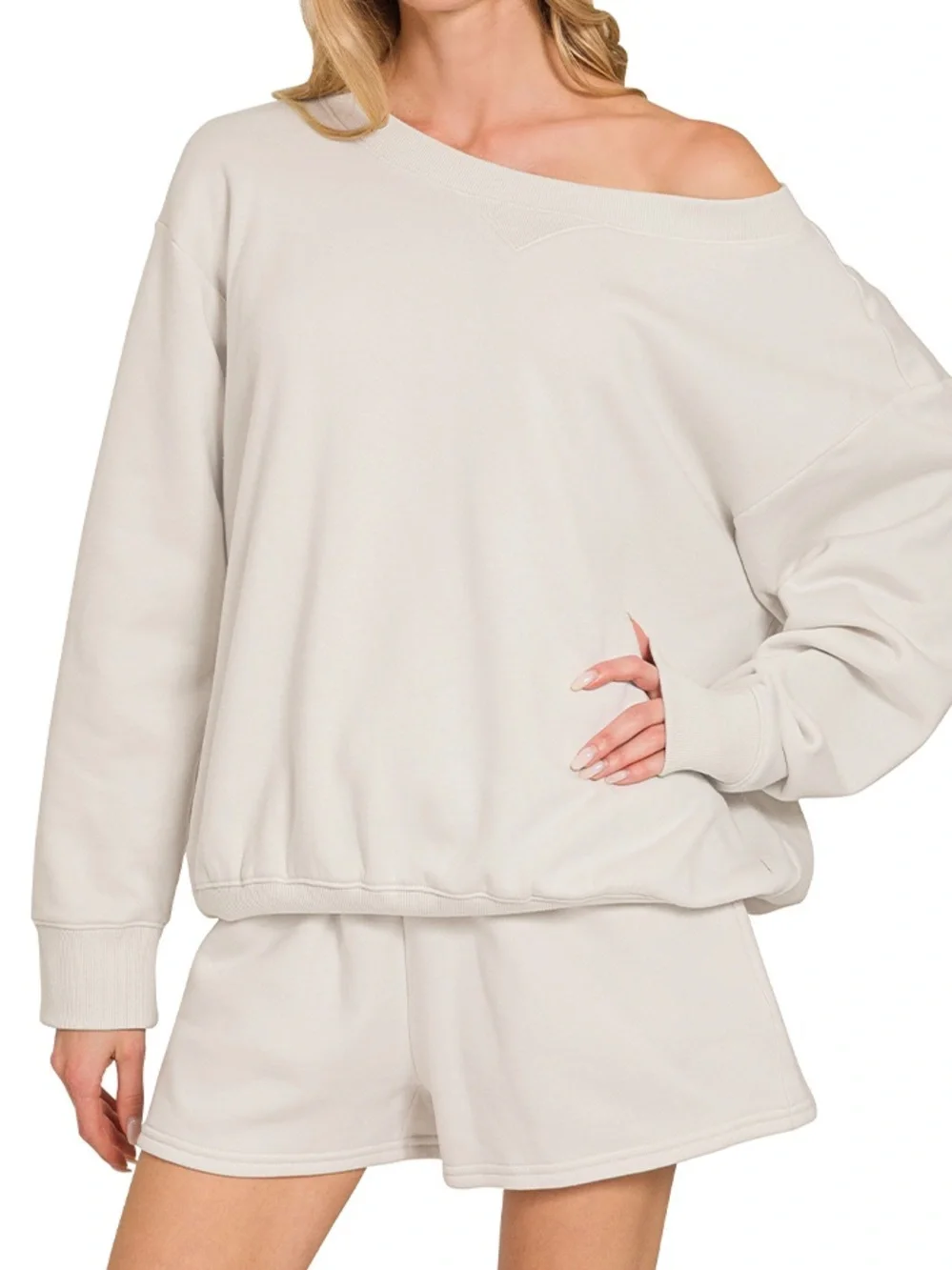 The “ Airport Lounge “ Matching Fleece Shorts & Pullover Set | Various